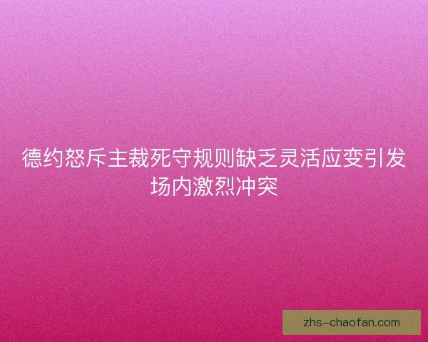 德约怒斥主裁死守规则缺乏灵活应变引发场内激烈冲突